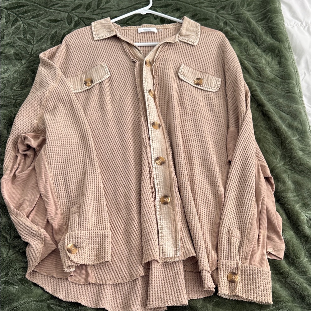 Bluivy Taupe Waffle Knit Top